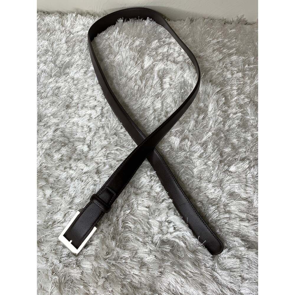 Black Ratchet Belt OSFM Total 51" long 1.25" wide Brushed Silver Buckle